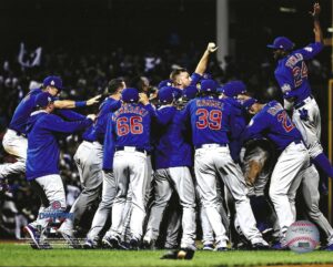 the cubs win! 2016 world series on the mound victory celebration chicago cubs 8x10 photo picture