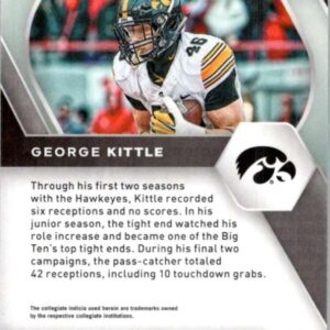 2021 Panini Prizm Draft Picks #50 George Kittle Iowa Hawkeyes Football Trading Card