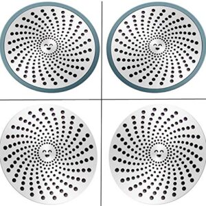 1 Pcs Shower Drain Cover Hair Catcher, Drain Protector Good Grips Easy Clean Strainer Stainless Steel Hair Trap Mesh for Shower Bath Drain Filter