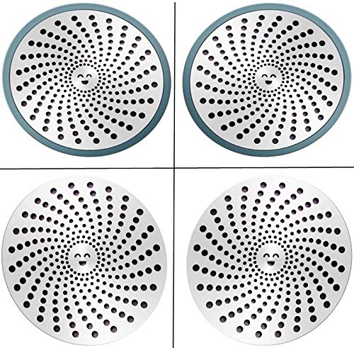 1 Pcs Shower Drain Cover Hair Catcher, Drain Protector Good Grips Easy Clean Strainer Stainless Steel Hair Trap Mesh for Shower Bath Drain Filter