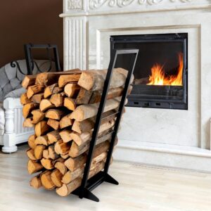 Qiang Ni Firewood Rack Indoor丨 Heavy Duty Firewood Rack Log Holder Rack Indoor Outdoor for Fireplace Wood Storage with Kindling Rack,33Inch