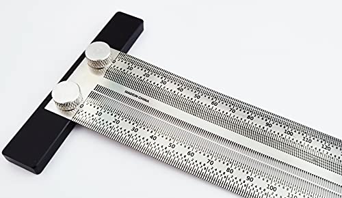 Apple&Orange 200mm Stainless Steel Marking T Square Ruler for Woodworking Scribing Line Ruler Carpenter Square Measuring Tool