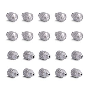 fogland misting nozzles for cooling system:20pcs clogging-prevent cleanable stainless steel mist nozzles 0.012" orifice 10/24 unc for patio garden trampoline