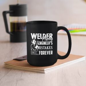 Welder Ceramic Coffee Mugs, Welder Fixing Graphic Mug, Welder Mug Gifts For Friends/Family/Coworkers, Welder Travel Mug Cup 15 Oz.