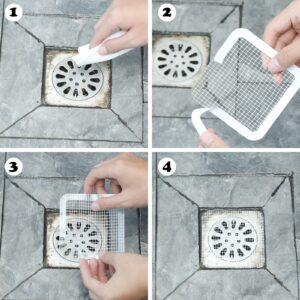 50 Pieces Disposable Hair Drain Catcher Shower Drain Covers Hair Traps for Shower Drains Mesh Shower Drain Hair Catcher Sticker Hair Collector for Bathroom Bathtub Kitchen