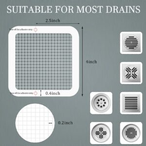 50 Pieces Disposable Hair Drain Catcher Shower Drain Covers Hair Traps for Shower Drains Mesh Shower Drain Hair Catcher Sticker Hair Collector for Bathroom Bathtub Kitchen