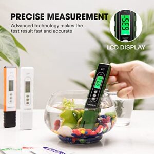 VIVOSUN PH Meter Digital PH Tester Pen 0.01 High Accuracy Water Quality Tester with 0-14 PH Measurement Range for Household Drinking, Pool and Aquarium, with ATC, Army Green