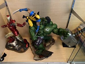 psa/dna authentic stan lee & lou ferrigno autograph 23 inch limited edition marvel hulk vs wolverine statue/bust #'d /4000