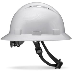 Acerpal Full Brim Vented Light Grey Carbon Fiber Design Matte Finish OSHA Hard Hat with 6-Point Suspension