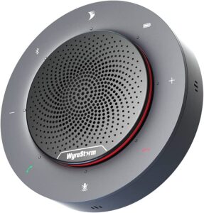 wyrestorm halo 30 usb conference speakerphone, 4 noise-canceling mics, enhanced 360° voice pickup, agc voice balance, full-duplex, idea for home office