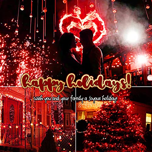 Christmas Red Mini String Lights, 100 Count 26.5 Feet Detachable Incandescent Bulb Waterproof Red Fairy Lights Plug in for Indoor Outdoor Party Patio Valentine's Day Decoration, White Wire
