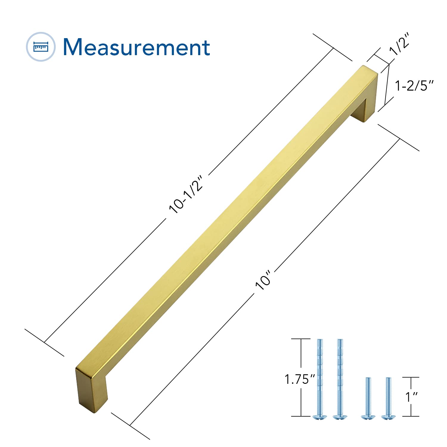 Ravinte 30 Pack Squre Cabinet Pulls 10 Inch Brushed Brass Kitchen Cabinet Handles Gold Kitchen Hardware for Cabinet Drawer Pulls Square Bar Cabinet Pulls Drawer Handles