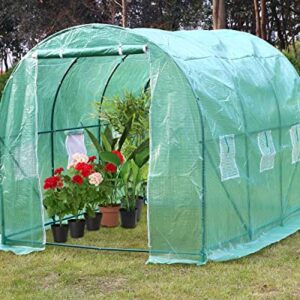 Greenhouse Walk-in Green House Greenhouse Kit with Observation Windows for Outdoor Plants Growing,Green Houses for Outside (L10'xW7'xH7')