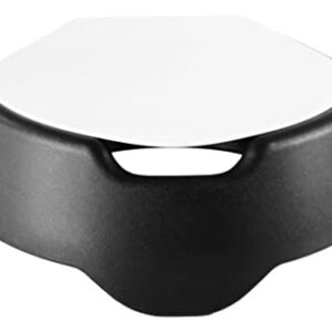 KMINA - Toilet Seat Risers for Seniors 4 inch, Soft Raised Toilet Seat with Lid, Handicap Toilet Seat Riser, Soft Elevated Toilet Seat for Elderly, Black High Toilet Seat for Seniors