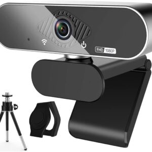 OITTIRA Webcam, 1080P Pro HD Webcam with Stereo Microphone, 110° Wide Angle, Privacy Cover, Tripod, for Conferencing, Live Streaming, Recording, Compatible with Skype/Zoom/YouTube【Upgraded Version】