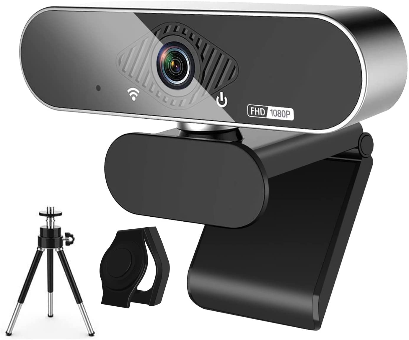 OITTIRA Webcam, 1080P Pro HD Webcam with Stereo Microphone, 110° Wide Angle, Privacy Cover, Tripod, for Conferencing, Live Streaming, Recording, Compatible with Skype/Zoom/YouTube【Upgraded Version】