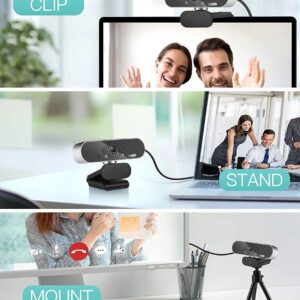 OITTIRA Webcam, 1080P Pro HD Webcam with Stereo Microphone, 110° Wide Angle, Privacy Cover, Tripod, for Conferencing, Live Streaming, Recording, Compatible with Skype/Zoom/YouTube【Upgraded Version】