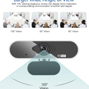 OITTIRA Webcam, 1080P Pro HD Webcam with Stereo Microphone, 110° Wide Angle, Privacy Cover, Tripod, for Conferencing, Live Streaming, Recording, Compatible with Skype/Zoom/YouTube【Upgraded Version】