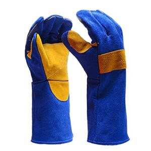 16 inches leather welding gloves heat fire resistant (welder gloves)