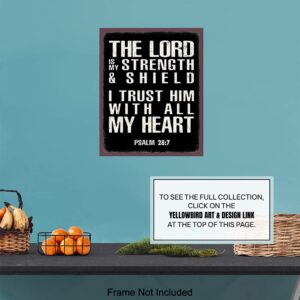 Religious Christian Gifts for Men - Catholic Decor Wall Art - Man Cave, Home Office, Boys Bedroom - Holy Scripture Bible Verses - Inspirational Positive Spiritual Quotes - Motivational God Sayings