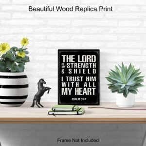 Religious Christian Gifts for Men - Catholic Decor Wall Art - Man Cave, Home Office, Boys Bedroom - Holy Scripture Bible Verses - Inspirational Positive Spiritual Quotes - Motivational God Sayings