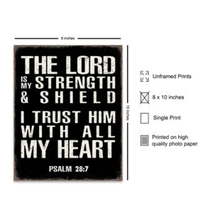 Religious Christian Gifts for Men - Catholic Decor Wall Art - Man Cave, Home Office, Boys Bedroom - Holy Scripture Bible Verses - Inspirational Positive Spiritual Quotes - Motivational God Sayings