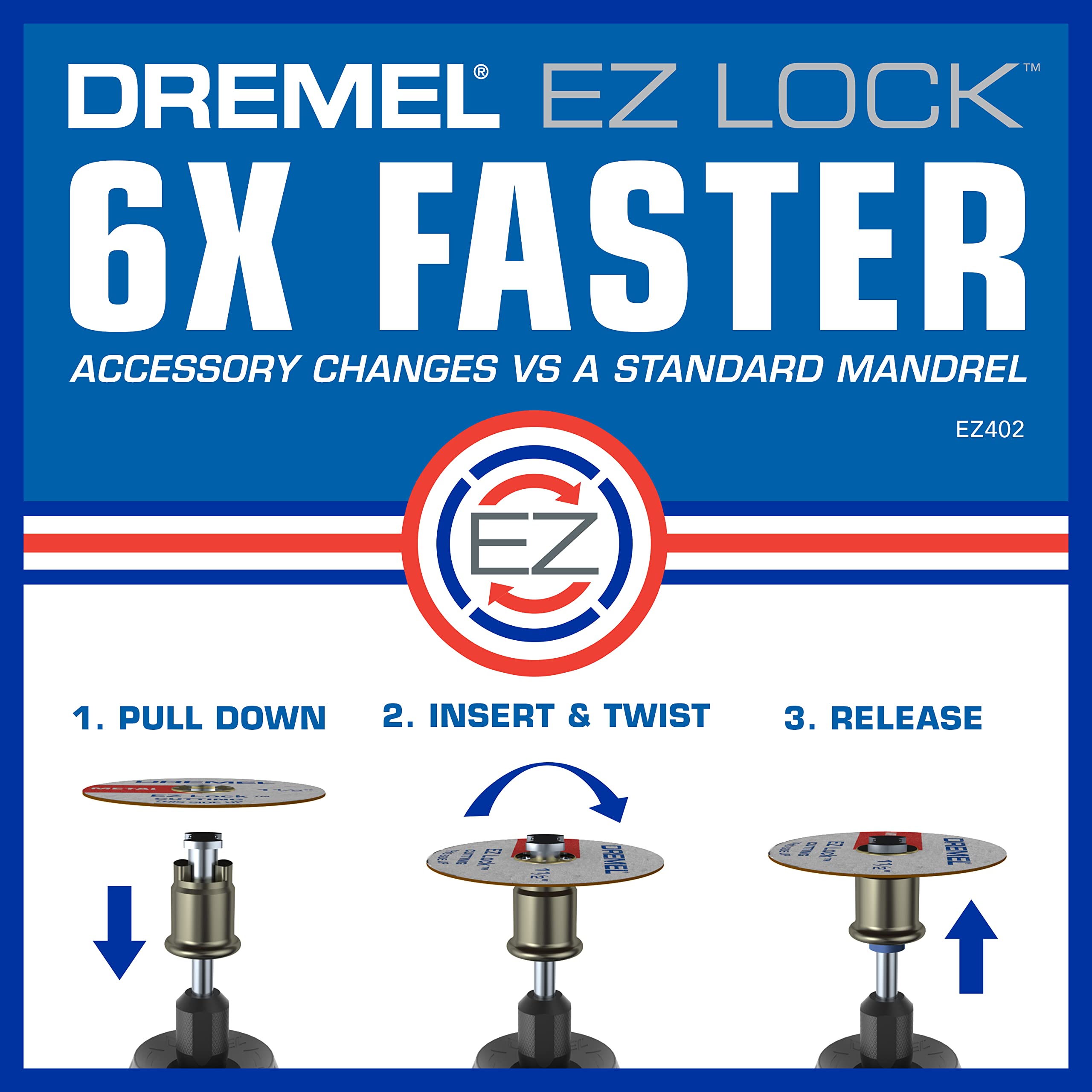 Dremel EZ728-01 EZ Lock Rotary Tool Cutting Discs Accessory Kit, Cut-Off Wheels for Plastic, Metal, and Thin Cuts, 11- Piece Assorted Accessories Set