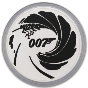 2022 1 oz Black-Colored Silver James Bond 007 Coin (in Capsule) Brilliant Uncirculated with a Certificate of Authenticity $1 BU