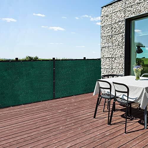 ASTEROUTDOOR Balcony and Fence Privacy Screen 4' x 50' with 90% Shade Rating - Green 170 GSM Polyethylene Fabric