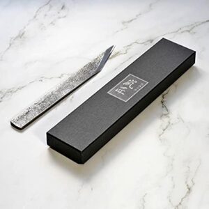 RANSHOU Kiridashi Knife 18mm Right Hand, Japanese Utility Woodworking Knife for Carving, Marking, Sharpening, Razor Sharp Hand Forged Japanese Steel Blade (Shirogami White Paper Steel), Made in JAPAN