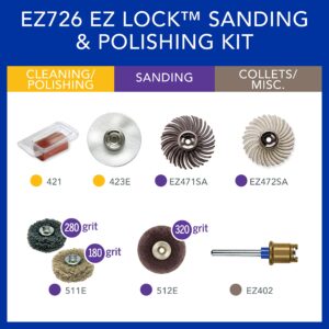 Dremel EZ726-01 EZ Lock Sanding & Polishing Rotary Accessories Kit, 8-Piece Assorted Set - Ideal for for Light Sanding, Detail Cleaning, or Polishing Materials