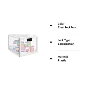 Lockable Box, Medicine Lock Box for Safe Medication, Clear Lockable Storage Box for Medicine, Food and Home Safety, Lockable Storage Bin, Refrigerator Storage Bins…