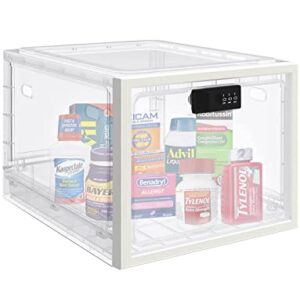 Lockable Box, Medicine Lock Box for Safe Medication, Clear Lockable Storage Box for Medicine, Food and Home Safety, Lockable Storage Bin, Refrigerator Storage Bins…