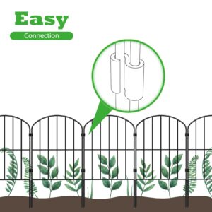 OUSHENG Decorative Garden Fence Fencing 10 Panels, 10ft (L) x 24in (H) Rustproof Metal Wire Border Animal Barrier for Dog, Flower Edging for Yard Landscape Patio Outdoor Decor, Arched