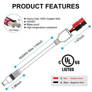 HKY Extension Cord DC 8mm to 45A Connector Cable for Solar Panels Goal Zero Yeti Anderson Powerpole to MAXOAK SUAOKI Portable Power Station Freely Assembleable to GZ Port 10ft 3M 16AWG Wire