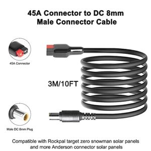 HKY Extension Cord DC 8mm to 45A Connector Cable for Solar Panels Goal Zero Yeti Anderson Powerpole to MAXOAK SUAOKI Portable Power Station Freely Assembleable to GZ Port 10ft 3M 16AWG Wire