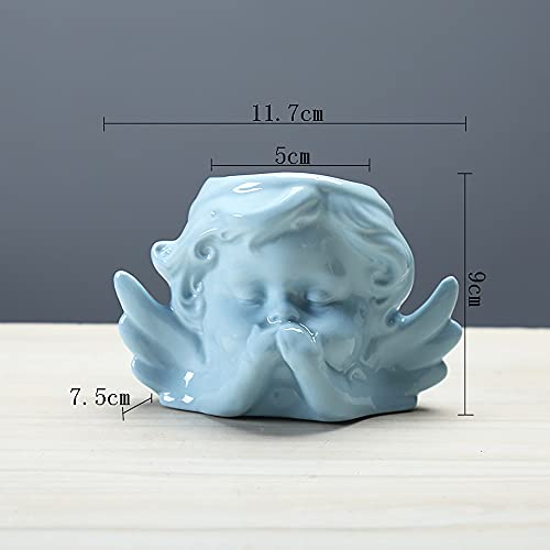 3 Pack Cute Angel Succulent Planter Pots Decorative Flower Pots Mini Ceramic Plants Containers Garden Pots Plant Pots for Home Office Desk Decor