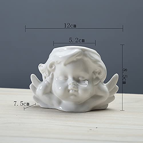 3 Pack Cute Angel Succulent Planter Pots Decorative Flower Pots Mini Ceramic Plants Containers Garden Pots Plant Pots for Home Office Desk Decor