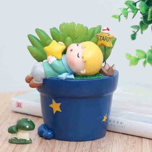 Nautance Cheap Cute Little Boy Succulent Planter Pots Resin Little Prince Flowerpot Bonsai Crafts Home Garden Yard Decor Birthday Gifts-A1