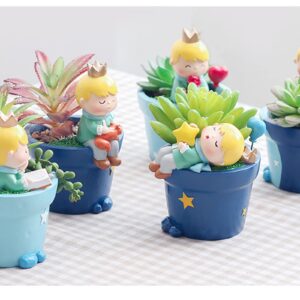 Nautance Cheap Cute Little Boy Succulent Planter Pots Resin Little Prince Flowerpot Bonsai Crafts Home Garden Yard Decor Birthday Gifts-A1