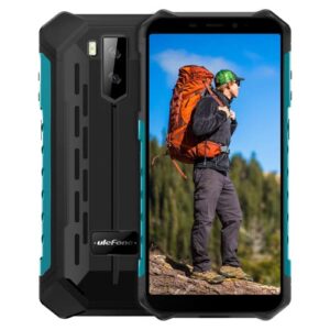 ulefone armor x9 rugged phone, 5.5 inch screen, android 11, 3gb + 32gb octa-core, 13mp + 2mp dual rear cameras, waterproof, military grade smartphone, face id, nfc, otg, wifi -green
