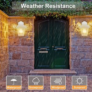 FUDESY Outdoor Wall Lantern, Exterior Waterproof Porch Light, Plastic Material Wall Sconce Light Fixture for Front Door, Garage, Patio, White, FDS746E26W (Bulb Included)