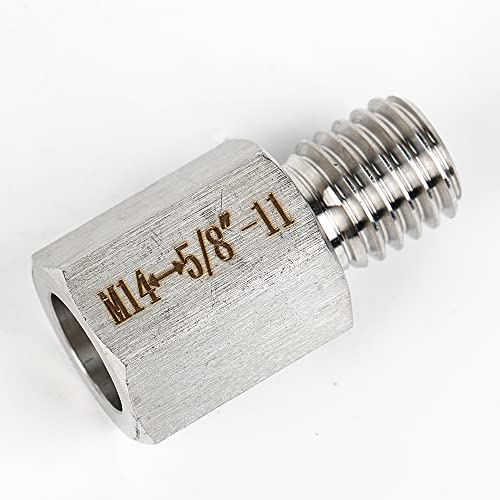 Raizi Adapter Screw for Angle Grinder Polisher Converter Rod Polishing Pad Drill Bit Saw Blade Connecting Accessorie (M14 Female to 5/8"-11 Male)