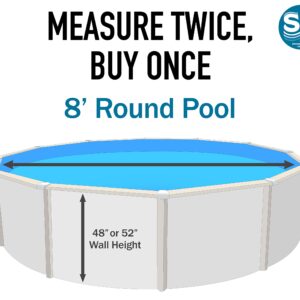 Smartline Sunlight 8-Foot Round Liner | 48-to-52-Inch Wall Height | Overlap Style | 25 Gauge | Designed for Steel Sided Above-Ground Swimming Pools