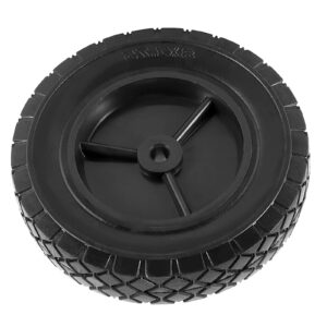 KOHAND 4 Pack 8 Inch Rubber Replacement Tire, Semi-Pneumatic Tire Plastic Wheel with 1/2-Inch Bore Offset Axle for Hand Trucks, Lawnmowers, Utility Carts, Black