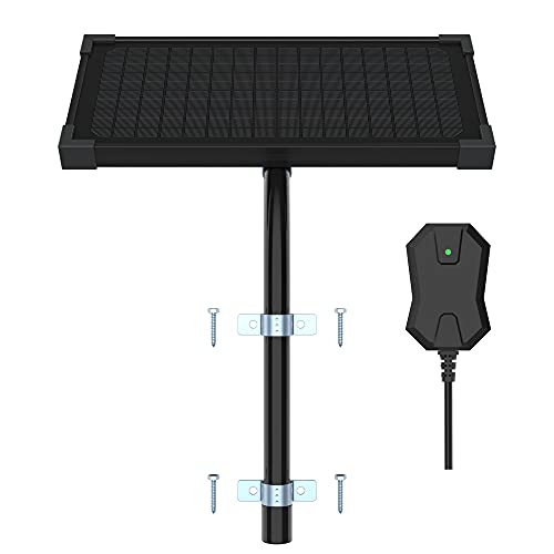 10WattsWaterproof Solar Battery Charger Maintainer 12V Solar Panel Built-in Intelligent MPPT Solar Charge Controller Mount Bracket and SAE Cable Kits for Automatic Solar Gate Opener Systems Monitor