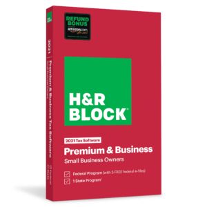 H&R Block Tax Software Premium & Business 2021 [Old Version]