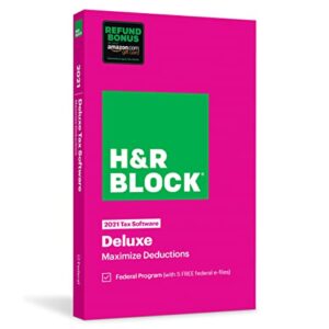 H&R Block Tax Software Deluxe 2021 [Old Version]