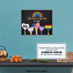 Hate Has No Home Here Flag Sign - African American Wall Art Home Decor - Black Lives Matter, LGBTQ Civil Rights Poster Home Room Decor - Gift for Queer, Gay, Bi, Lesbian, Latino, Liberal Democrats