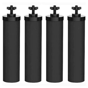 water filter system compatible with berkeyy, 4 pack black elements filters fit kingg, big series water filters replacement